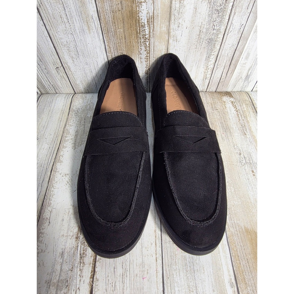 Old Navy Modern Loafer Blackjack Jas Black Faux Suede Penny Loafers14`3 Womens 6